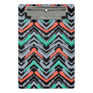 Mini Porte-bloc Gris, Teal, et motif tiré par la main de corail d
