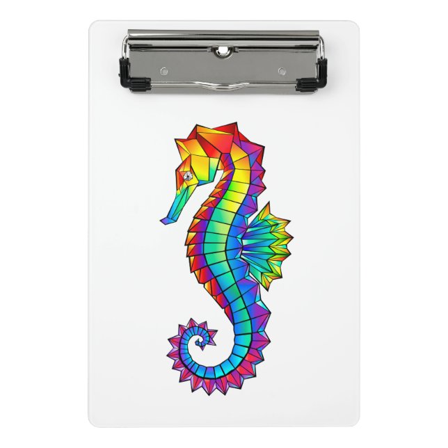 Mini Porte-bloc Hippocampe polygonal arc-en-ciel (Devant)