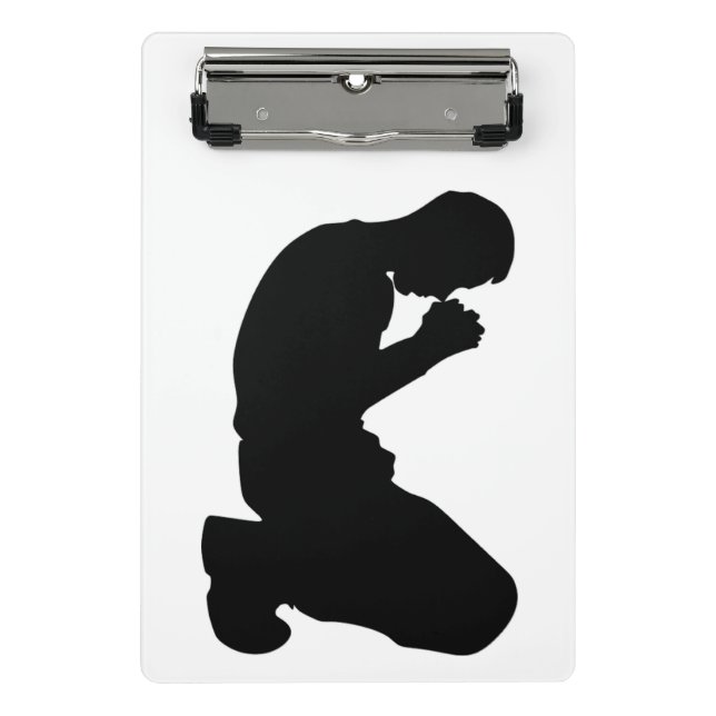 MINI PORTE-BLOC HOMME KNEELING EN PRIÈRE NOIR SILHOUETTE (Devant)