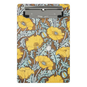 Mini Porte-bloc Illustration Art Nouveau Poppy Fleur Jaune