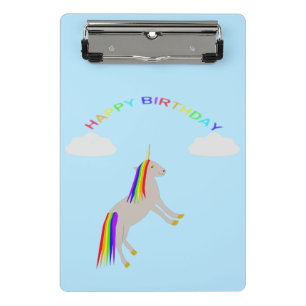 Mini Porte-bloc Imaginaire Anniversaire Unicorne arc-en-ciel et nu