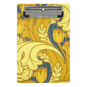 Mini Porte-bloc Impression de motif de tulipe : Art nouveau bleu j