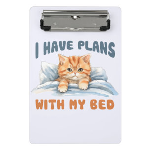 Mini Porte-bloc J'ai des plans avec mon lit - Cosy Orange Chat