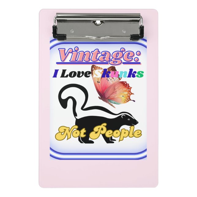 Mini Porte-bloc J'aime les mouffettes, pas les gens (Devant)
