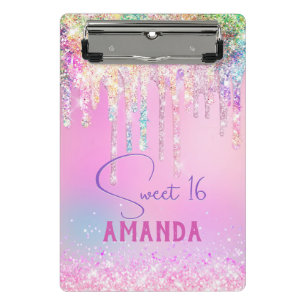 Mini Porte-bloc Joli monogramme d'anniversaire de parties scintill