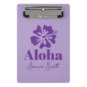 Mini Porte-bloc Jolie fleur hawaïenne violette lavande personnalis