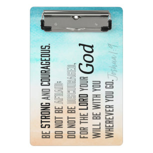 Mini Porte-bloc Josué 1:9 Bible Verse puissant et courageux