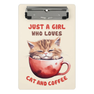 Mini Porte-bloc Juste une fille qui aime les chats et le café (2)