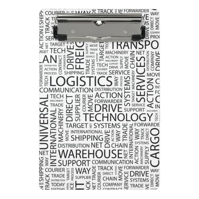 Mini Porte-bloc La LOGISTIQUE modèle avec des mots (Devant)