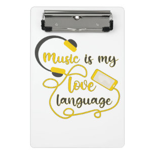 Mini Porte-bloc La musique est ma langue d'amour phrase romantique