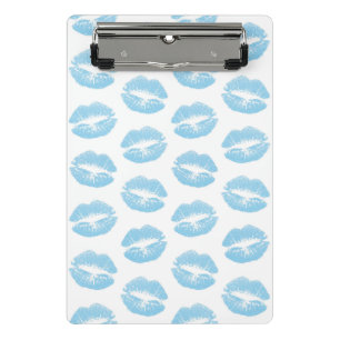 Mini Porte-bloc Lèvres Bleues, Motif De Lèvres, Bleu, Baiser