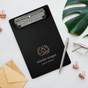 Mini Porte-bloc Logo Black & Rose Gold Lotus