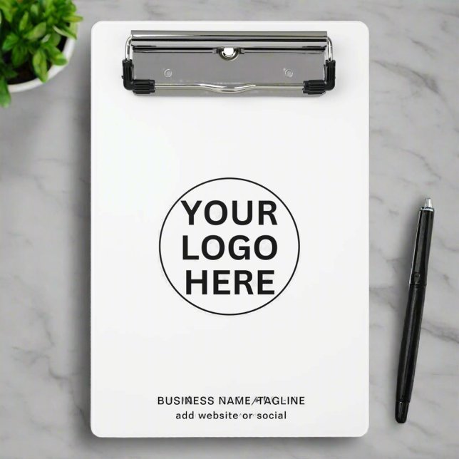 Mini Porte-bloc Logo et texte d'entreprise personnalisés noir et b (Créateur téléchargé)