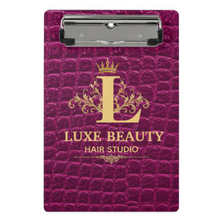 Mini Porte-bloc Luxury Crocodile Leather Monogram Gold Initial 