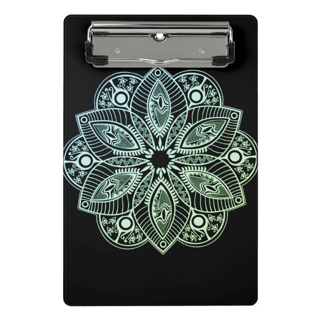 Mini Porte-bloc Mandala Exotic Tribal Green Gradient (Devant)