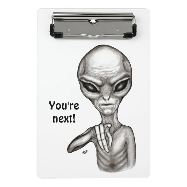 Mini Porte-bloc Mauvais Alien, Tu es le prochain ! (Devant)