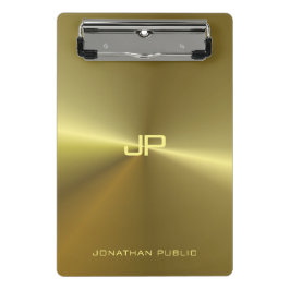 Mini Porte-bloc Métallurgie Or Moderne Élégant Monogramme
