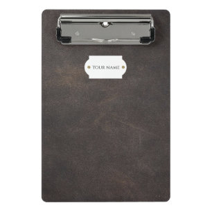 Mini Porte-bloc Mini porte - bloc en cuir gris