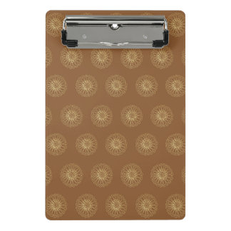 Mini Porte-bloc Mocha | Médaillons de fleurs de zinnia dorées