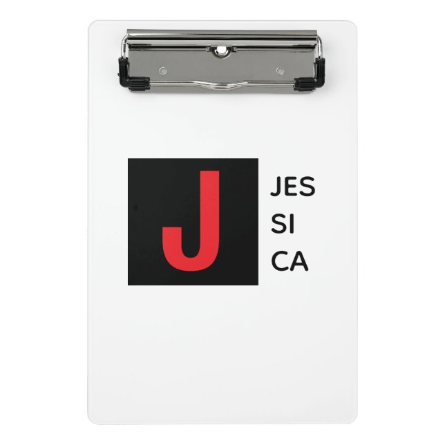 Mini Porte-bloc Modern Elegant Plain Professional Name Monogram (Devant)