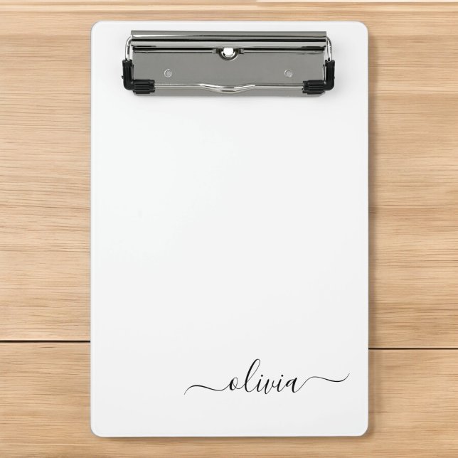 Mini Porte-bloc Monogramme de nom féminin écriture moderne noir bl (Créateur téléchargé)