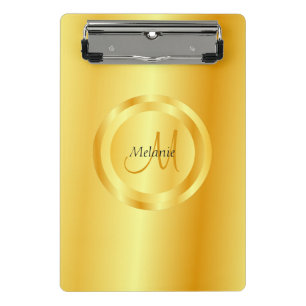 Mini Porte-bloc Monogramme Elegant moderne Modèle d'or