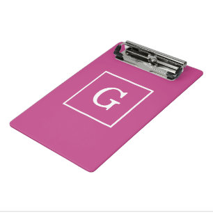 Mini Porte-bloc Monogramme initial encadré de mûrier blanc mauve