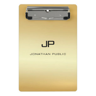 Mini Porte-bloc Monogramme moderne Elégant Faux Gold personnalisé