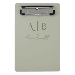 Mini Porte-bloc Monogramme personnalisé moderne Initiales Nom Dust
