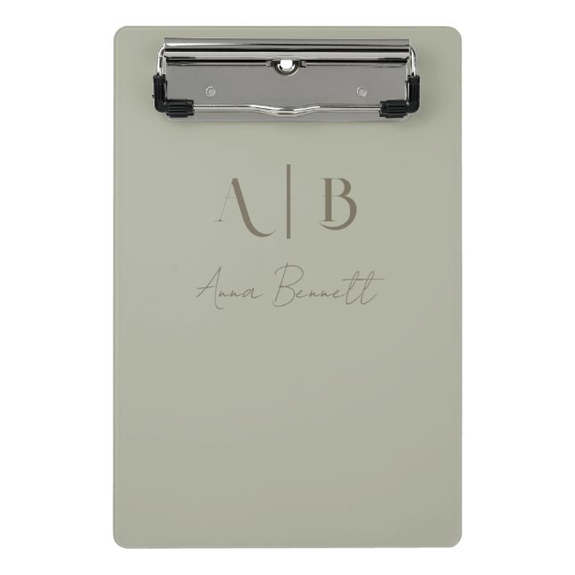 Mini Porte-bloc Monogramme personnalisé moderne Initiales Nom Dust (Devant)