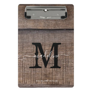 Mini Porte-bloc Monogramme Rustique Nom de script Professional