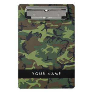 Mini Porte-bloc Motif Camouflage Vert, Votre nom, Personnaliser