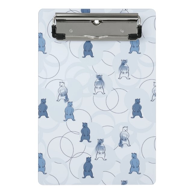 Mini Porte-bloc motif comportant un ours gris (Devant)