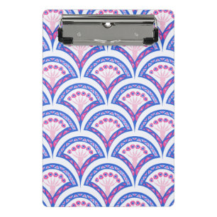 Mini Porte-bloc motif damassé floral bleu