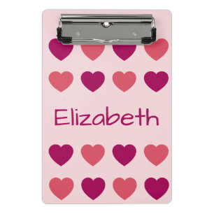 Mini Porte-bloc Motif de coeurs roses mignons Nom