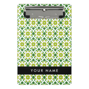 Mini Porte-bloc Motif de feuille, feuilles vertes, votre nom