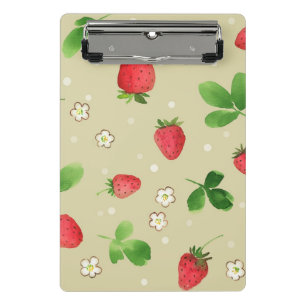 Mini Porte-bloc Motif de fraises d'aquarelle