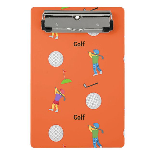 Mini Porte-bloc Motif de golf sur orange (Devant)