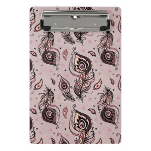 Mini Porte-bloc Motif de plume de paon