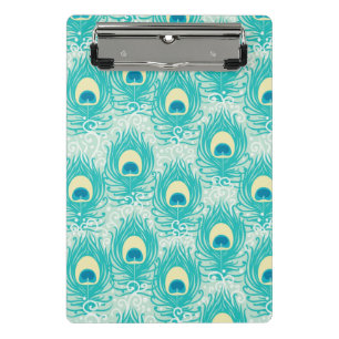 Mini Porte-bloc Motif de plumes de paon