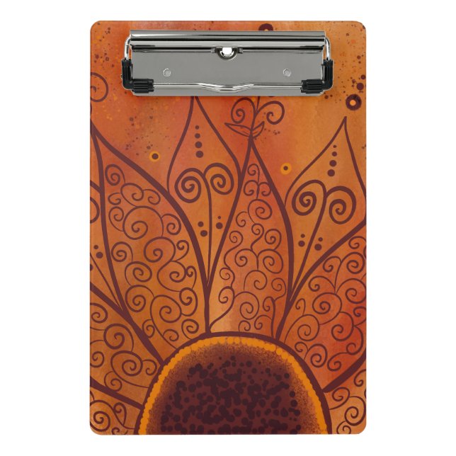 Mini Porte-bloc Motif de tournesol Abstrait (Devant)