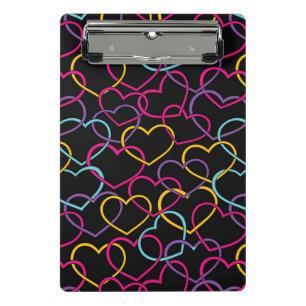 Mini Porte-bloc Motif de Valentine avec des coeurs de couleur