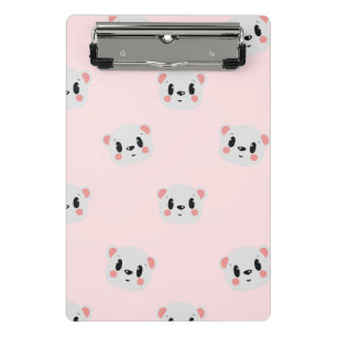 Mini Porte-bloc Motif de visage d'ours Kawaii mignon sur rose past