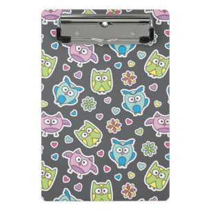 Mini Porte-bloc motif des hiboux de bande dessinée