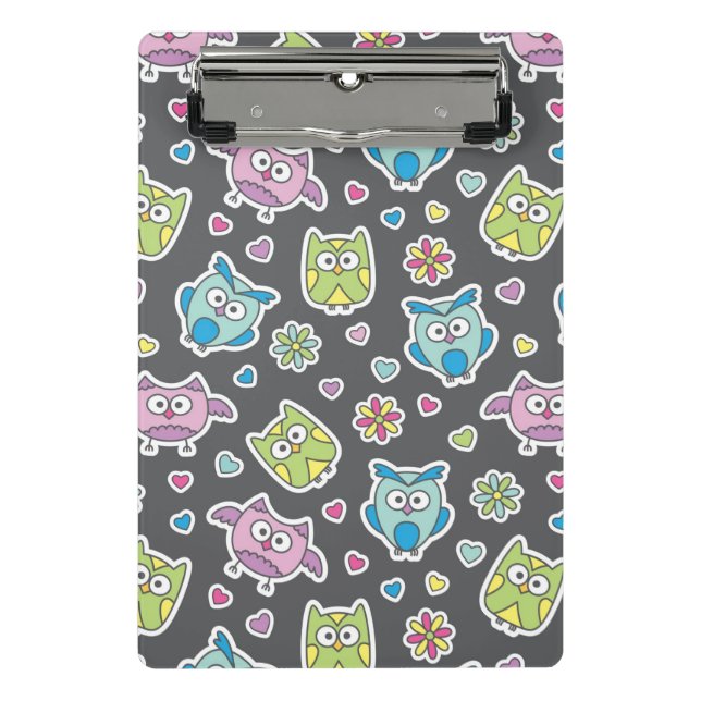 Mini Porte-bloc motif des hiboux de bande dessinée (Devant)