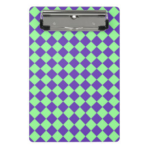 Mini Porte-bloc Motif diamant à carreaux violet vert