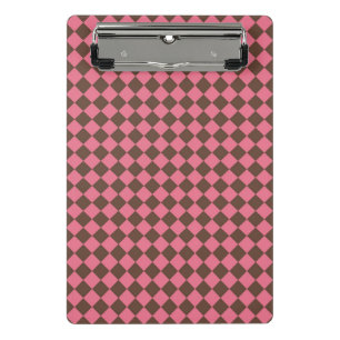 Mini Porte-bloc Motif diamant de Checker Brown rose