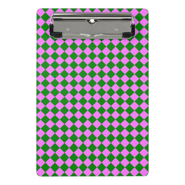 Mini Porte-bloc Motif diamant Pink Green Checker (Devant)