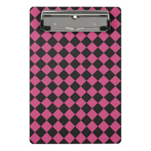 Mini Porte-bloc Motif diamant rose noir Checker