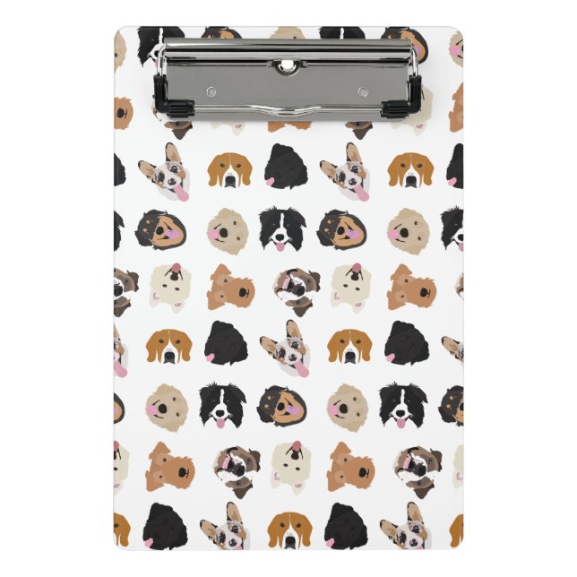 Mini Porte-bloc Motif d'illustration du visage de chien mignon (Devant)